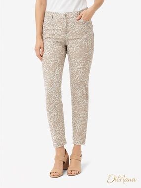 Calvin Klein Women’s‎ 90’s Animal Print Jeans Pants Beige Tan White Pockets 14